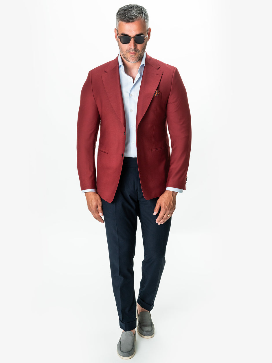 Sacou Barbati Rosu Caramiziu De Vara Smart Casual BMan0002 (3)