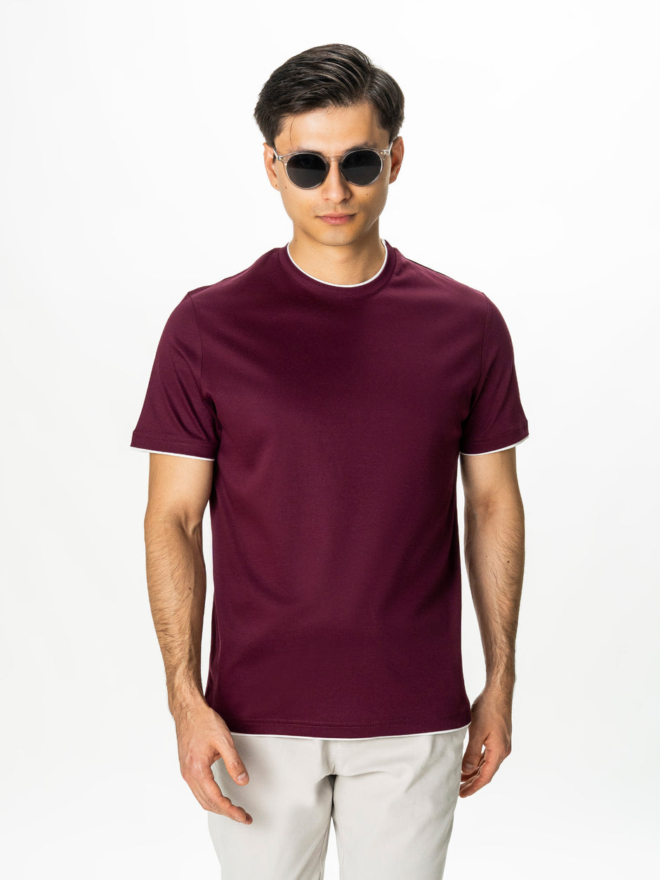 Tricou Bordo Barbati 100% Bumbac Egiptean Dublu Mercerizat BMan271 (7)