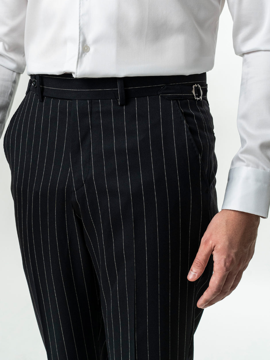 Costum Negru La Doua Randuri 100% Lana BMan0104 (11)