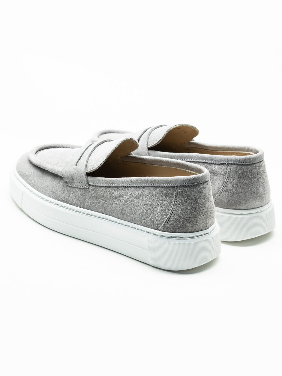 Mocasini Smart Casual Gri Deschis Barbati Piele Intoarsa Naturala BMan217 (8)
