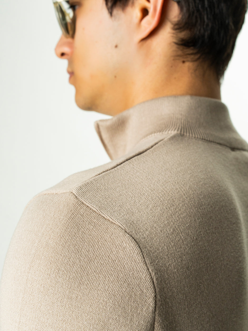 Pulover Barbati Crem Cu Fermoar 100% Bumbac BMan0002 (6)