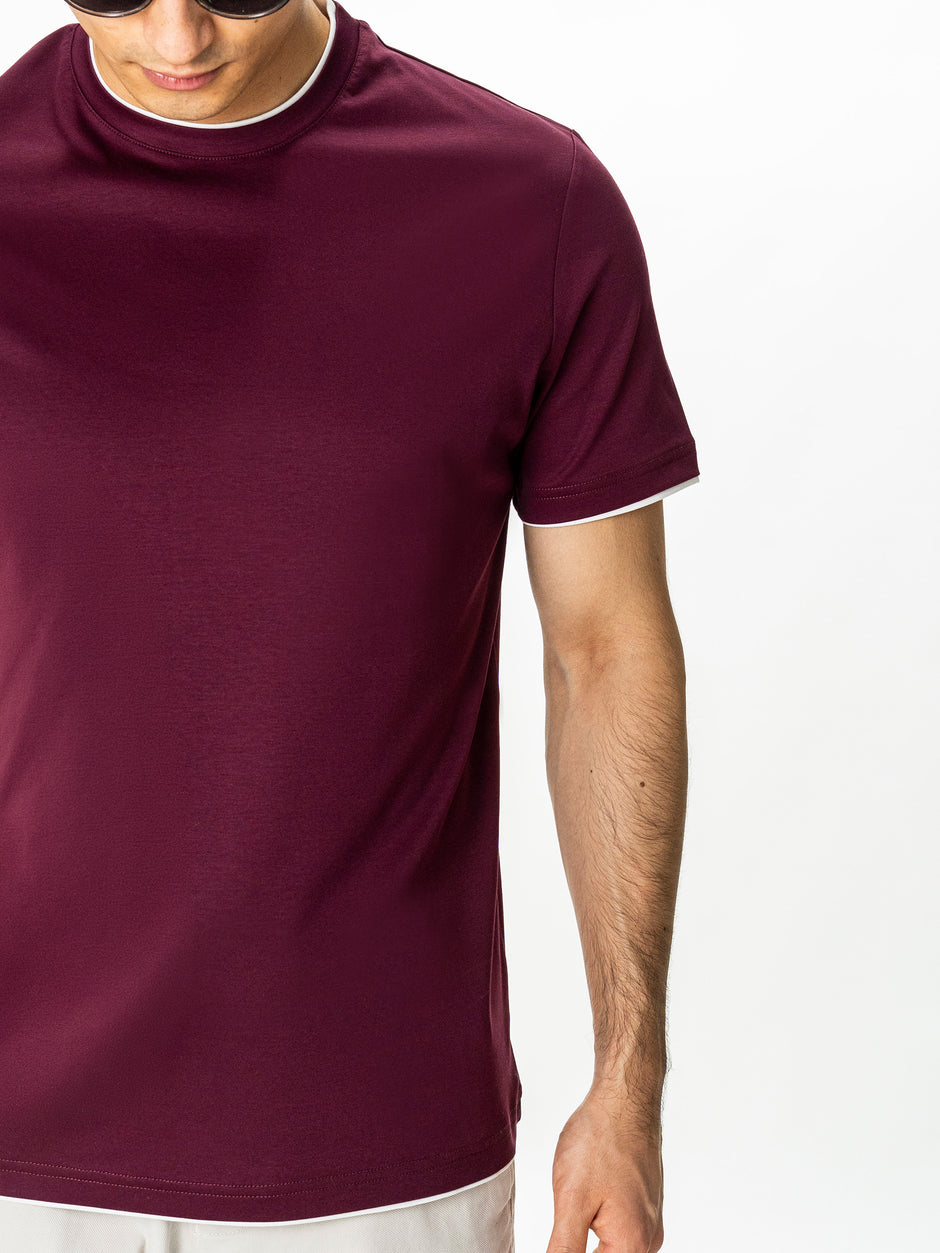 Tricou Bordo Barbati 100% Bumbac Egiptean Dublu Mercerizat BMan271 (4)