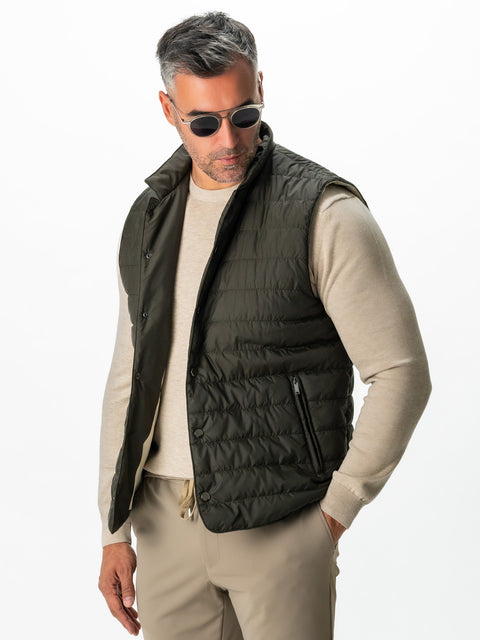 Vesta Casual & Office Barbati Toamna & Iarna Verde Kaki Design Verona Premium BMan066 (4)