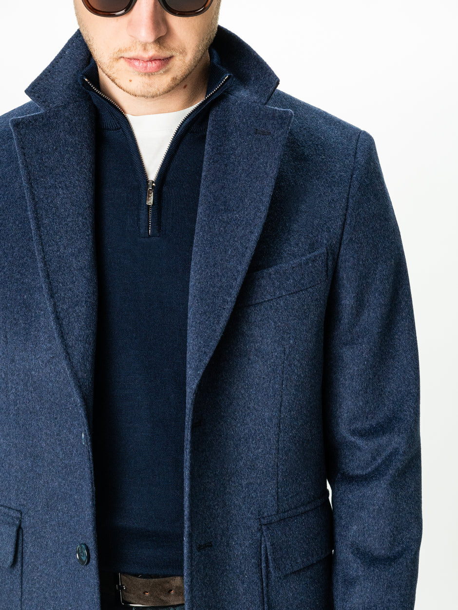 Pulover Barbati Bleumarin Fermoar Office Din Bumbac Levent BMan0001 (4)