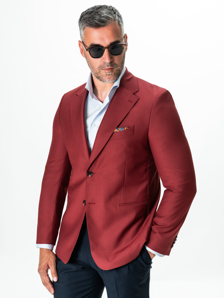 Sacou Barbati Rosu Caramiziu De Vara Smart Casual BMan0002 (4)
