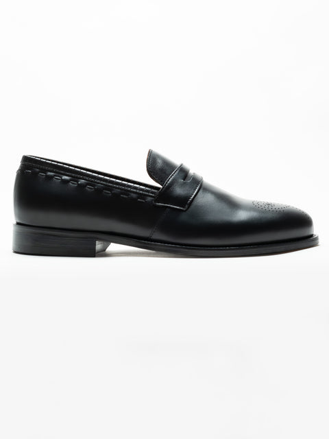 Mocasini Negri Barbati Din Piele Naturala Design Penny Loafers Bman186