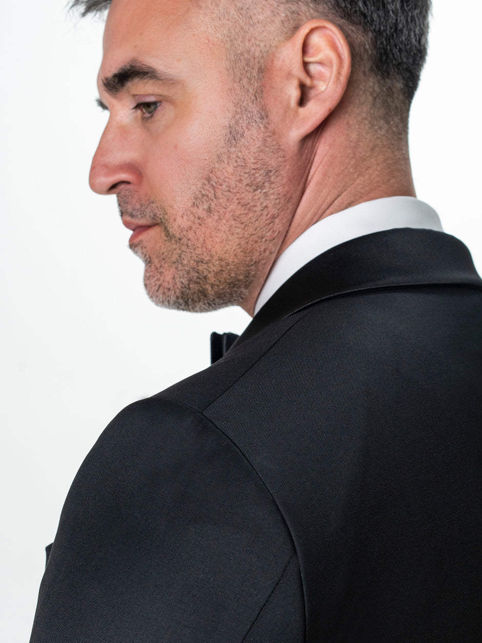 Costum Mire Smoking Negru din 100% Lana Vitale Barberis BMan344 (10)