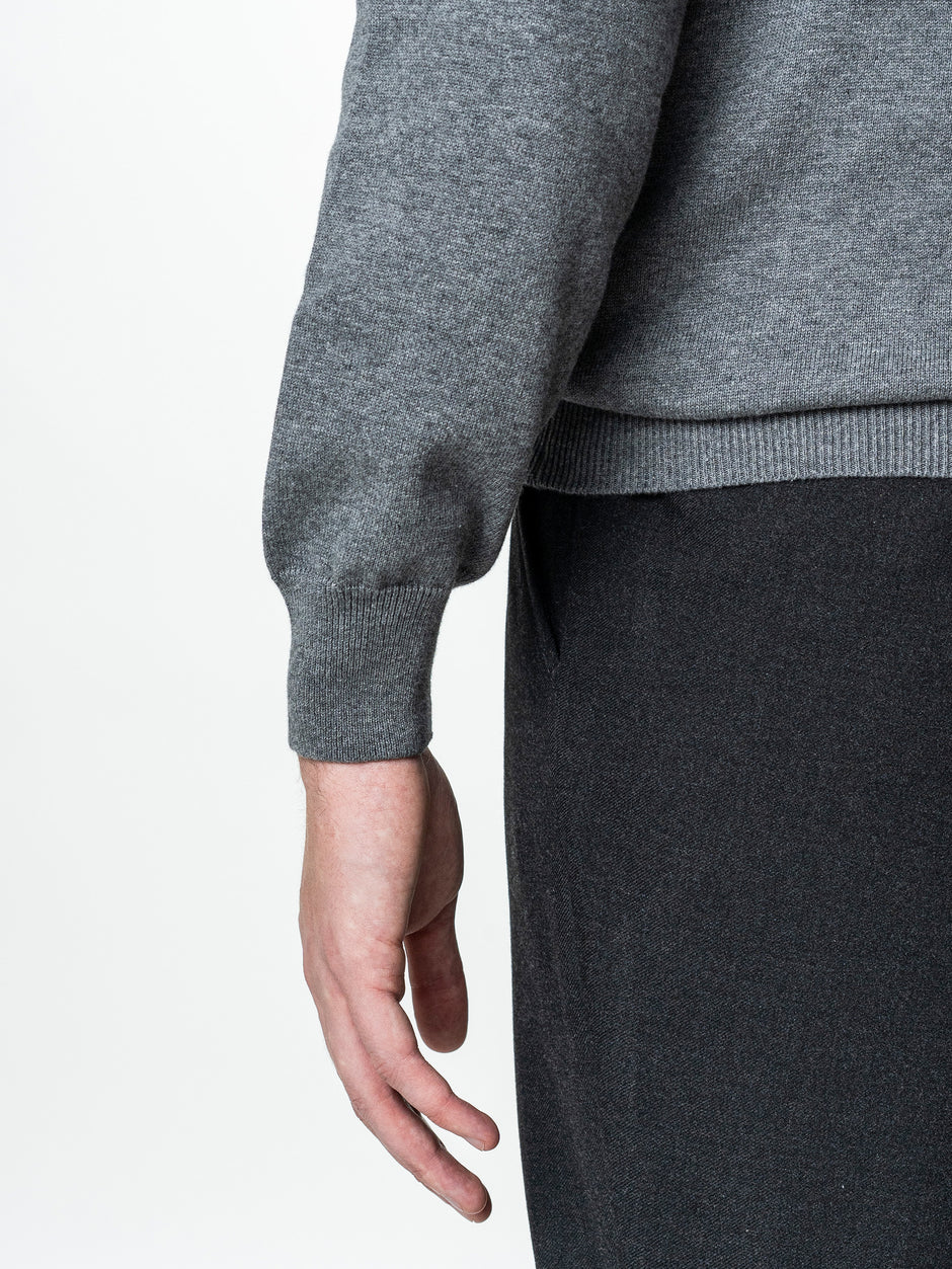 Pulover Cu Fermoar Office Barbati Gri Inchis Bumbac Levent Cottone BMan0001 (8)