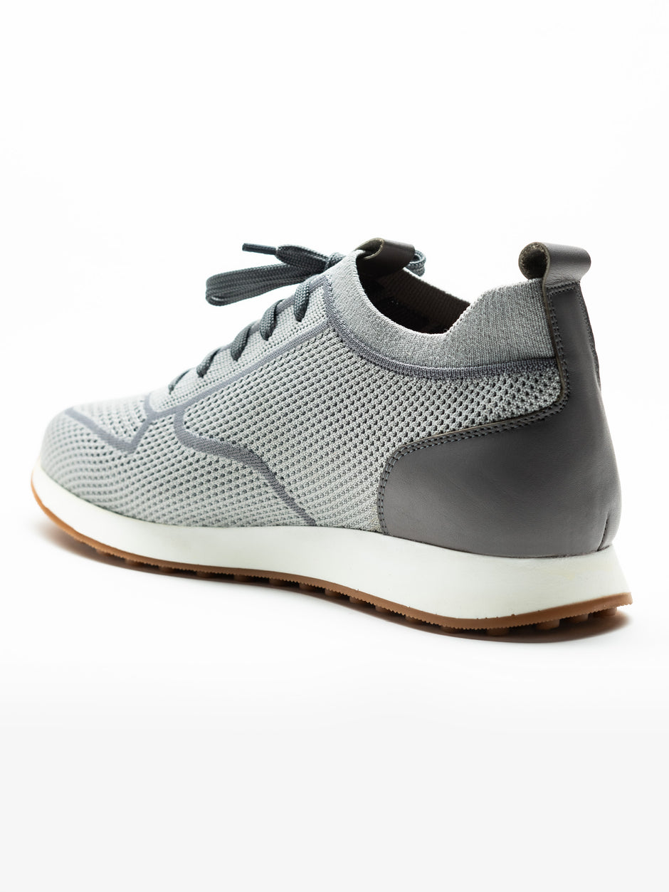 Pantofi Casual Barbati Gri Textil Cu Piele Naturala Talpa Ortopedica BMan0415 (8)