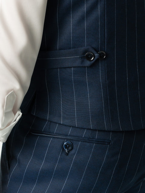 Vesta Albastru Marine Smart Casual Barbati La Doua Randuri In Dungi BMan0302 (4)