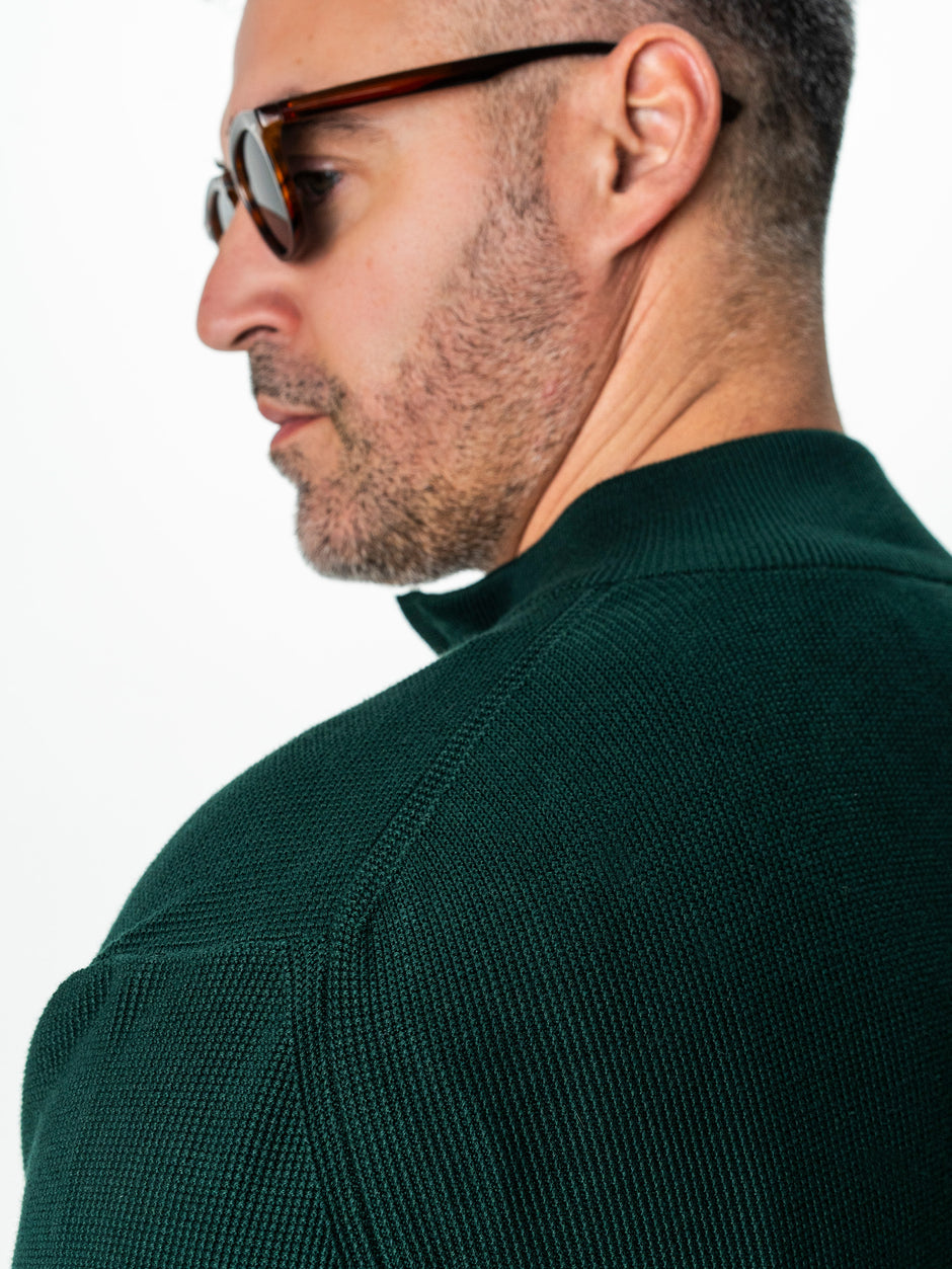 Pulover Barbati Verde Cu Fermoar 100% Bumbac BMan0029 (8)