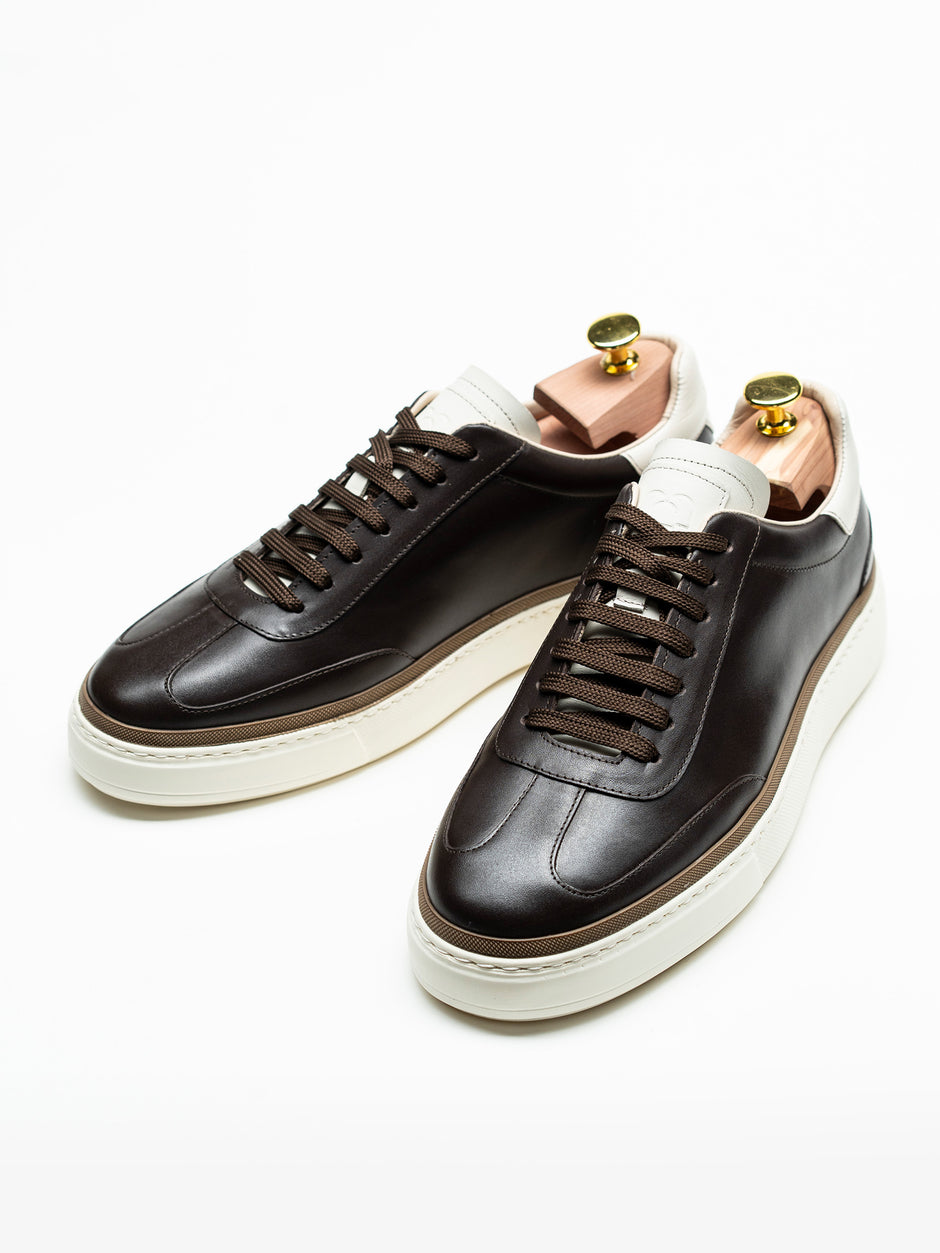 Pantofi Casual Barbati Sneakers Cafenii Din 100% Piele Naturala BMan0358 (4)