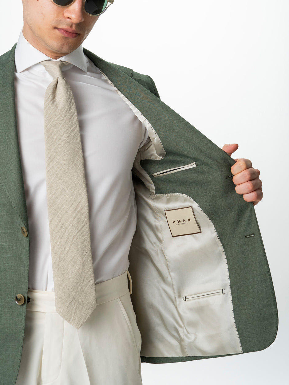 Sacou Barbati Verde Smart Casual Din Lana BMan0074 (8)