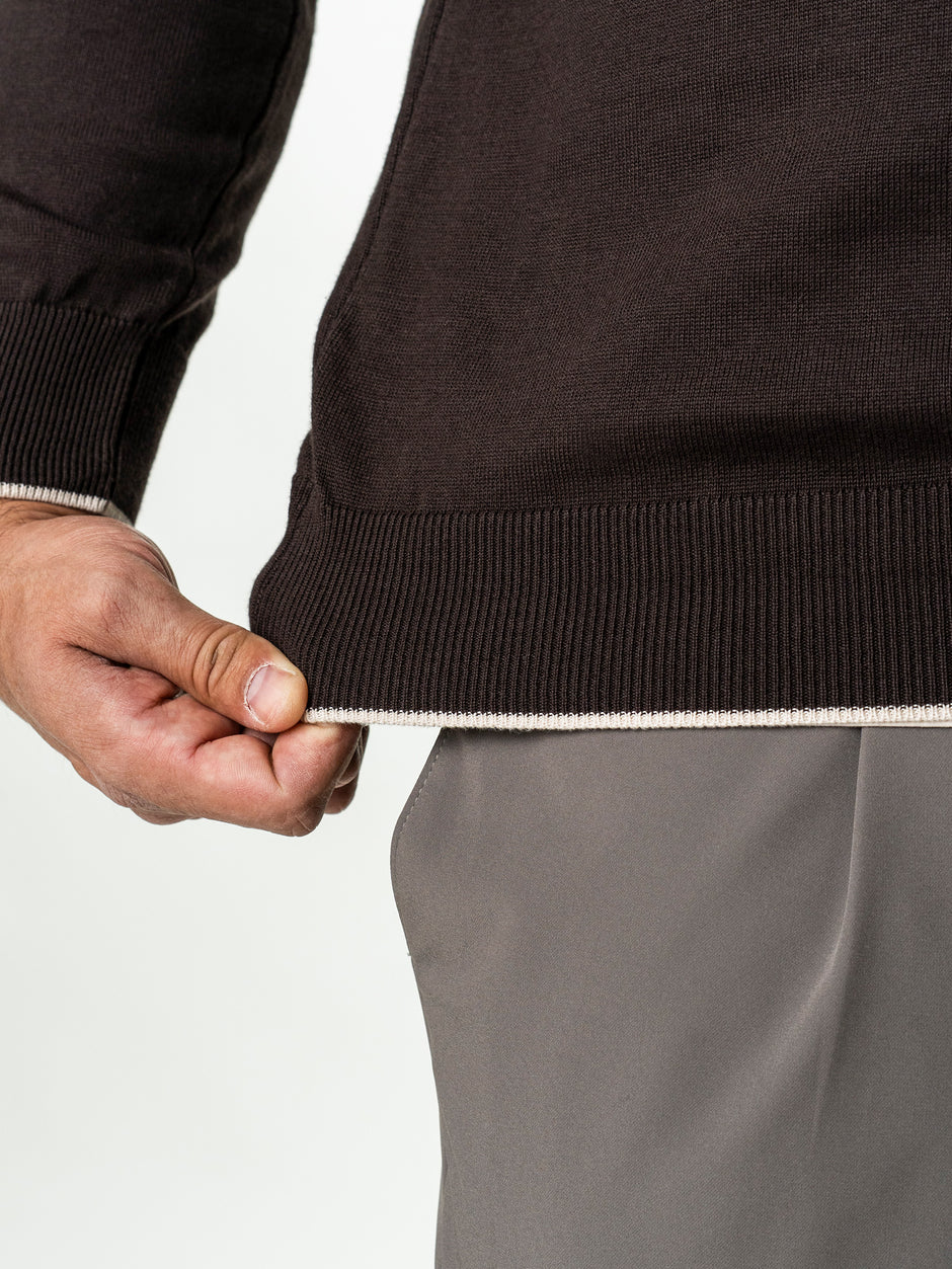 Pulover Polo Barbati Maro Cafeniu Din Bumbac Natural BMan0031 (5)