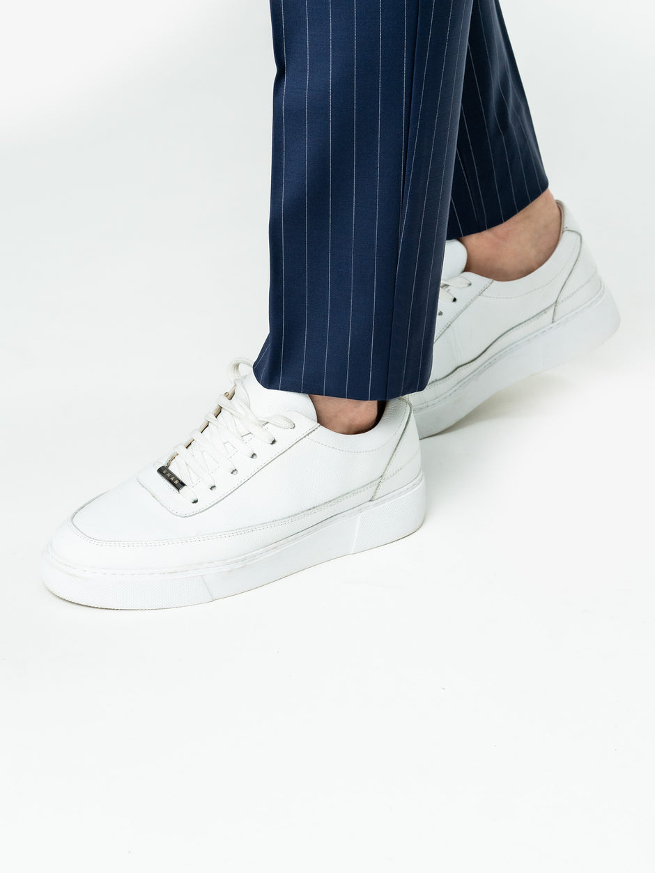 Pantaloni Barbati Albastru Dungi Stofa Lana Vitale Barberis BMan0008 (6)
