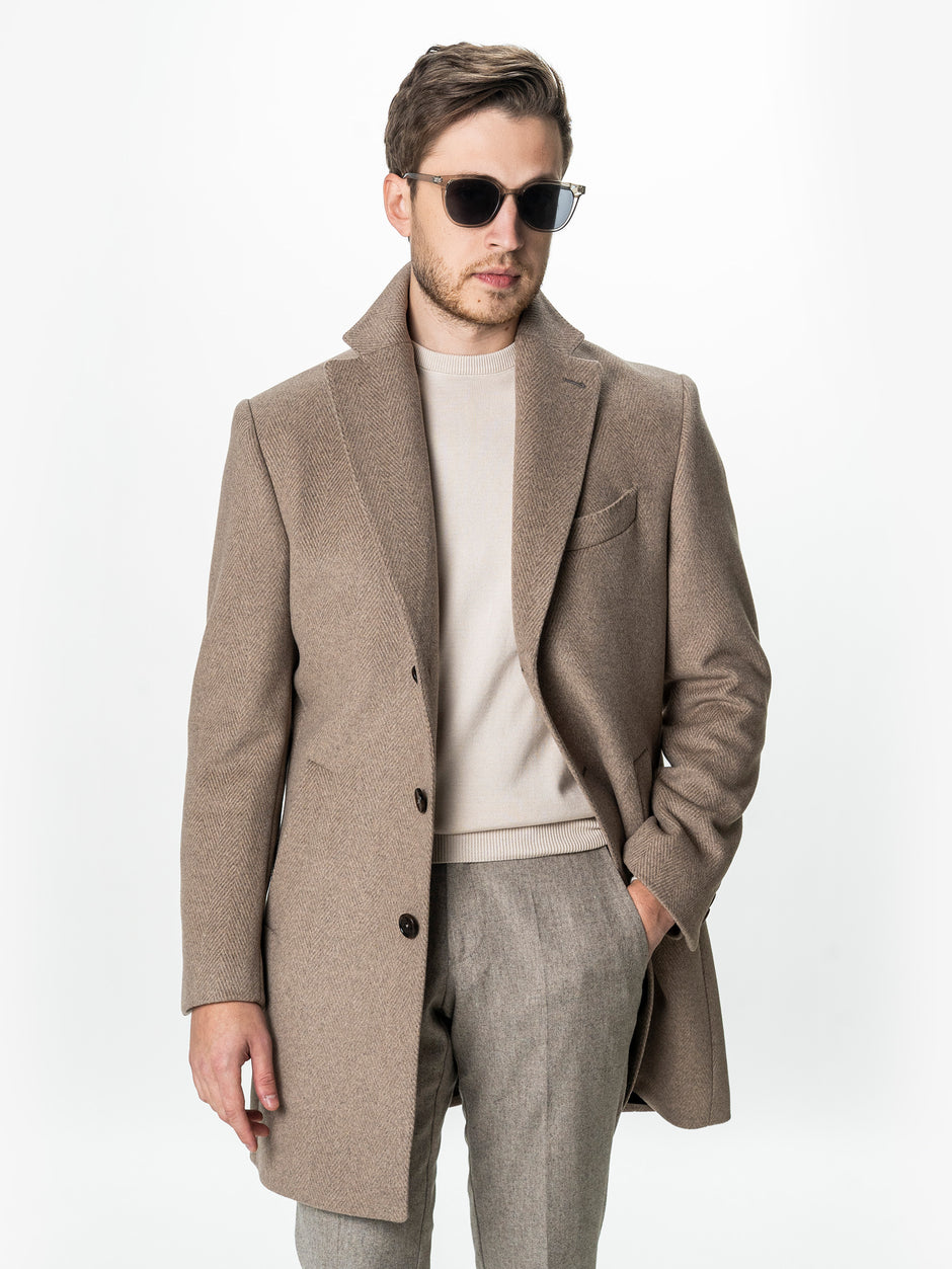 Palton Barbati Iarna Crem 100% Lana Cu Vesta Detasabila BMan0004 (1)
