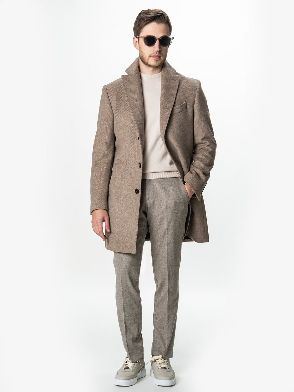 Palton Barbati Iarna Crem 100% Lana Cu Vesta Detasabila BMan0004 (2)