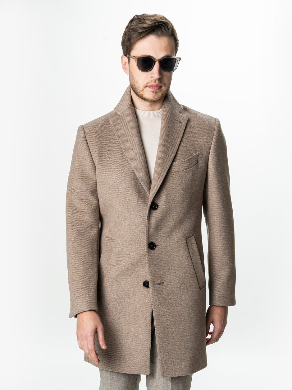 Palton Barbati Iarna Crem 100% Lana Cu Vesta Detasabila BMan0004 (5)