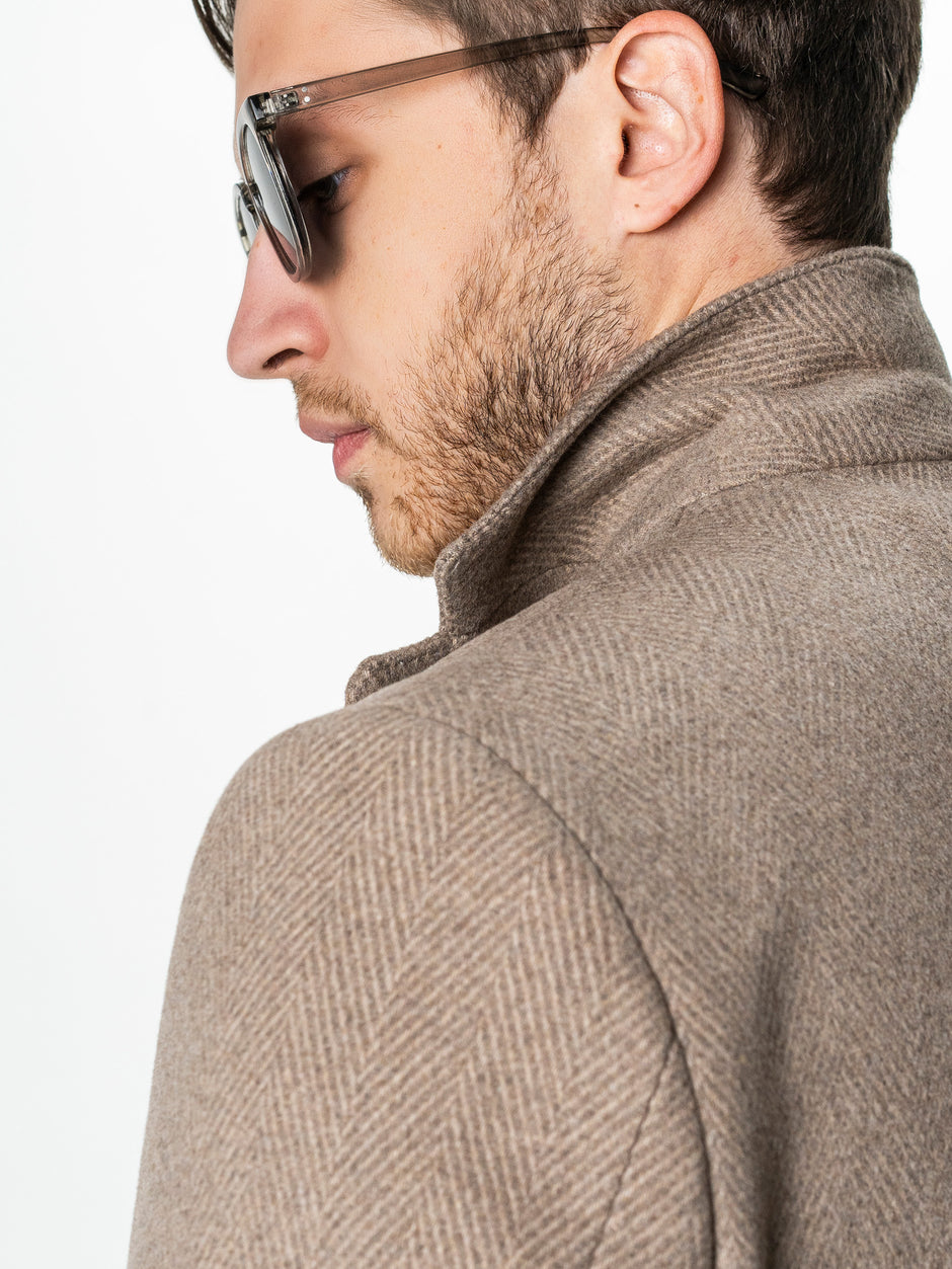 Palton Barbati Iarna Crem 100% Lana Cu Vesta Detasabila BMan0004 (8)