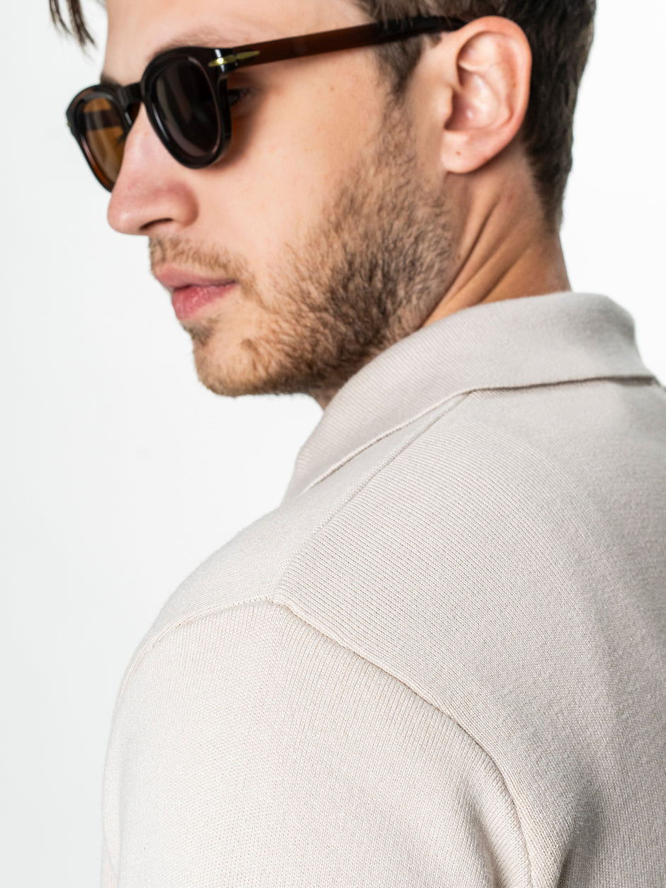 Pulover Cardigan Barbati Crem Cu Nasturi 100% Bumbac BMan0020 (8)