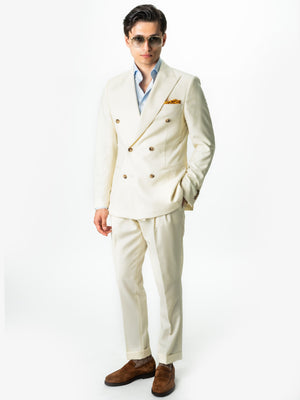 Costum Doua Randuri Crem Unt Barbati Lana Vitale Barberis BMan0052
