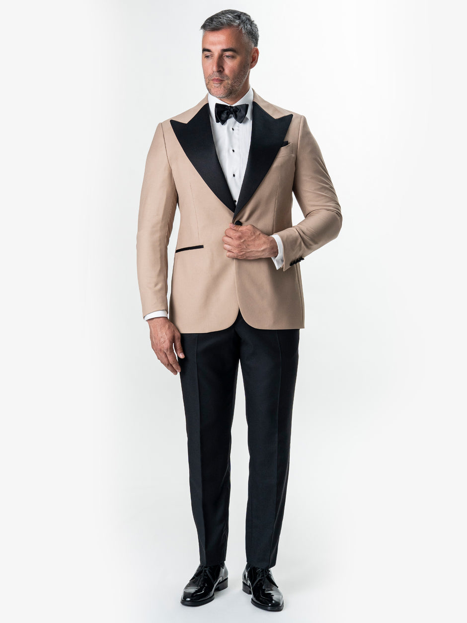 Costum Mire Smoking Bej Lana Vitale Barberis BMan339 (4)