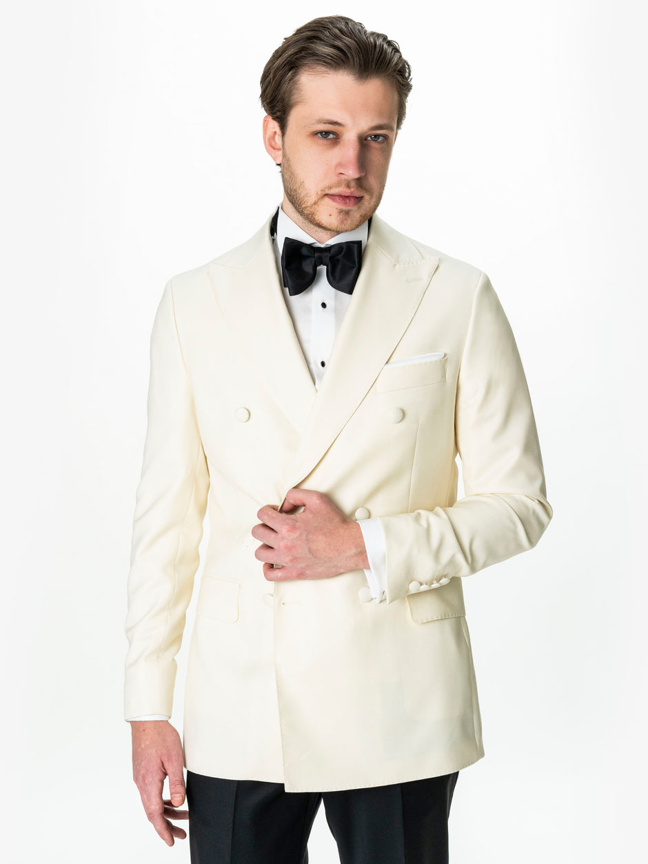 Costum Mire Smoking Alb Perla Lana Vitale Barberis SuperBio 21 Microni BMan342 (2)