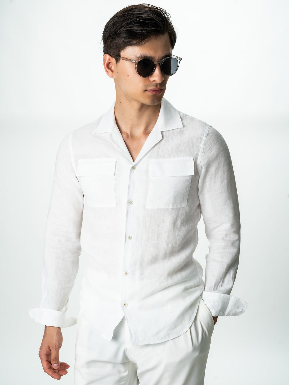 Camasa Barbati Alb Off White In Natural Monti Guler Camp Vara BMan0053 (1)