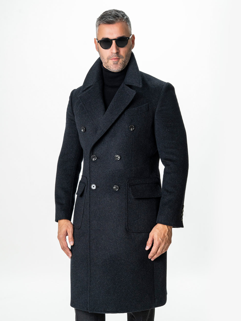 Palton Barbati Toamna-Iarna Gri Clasic Design Londonez BMan0002 (1)