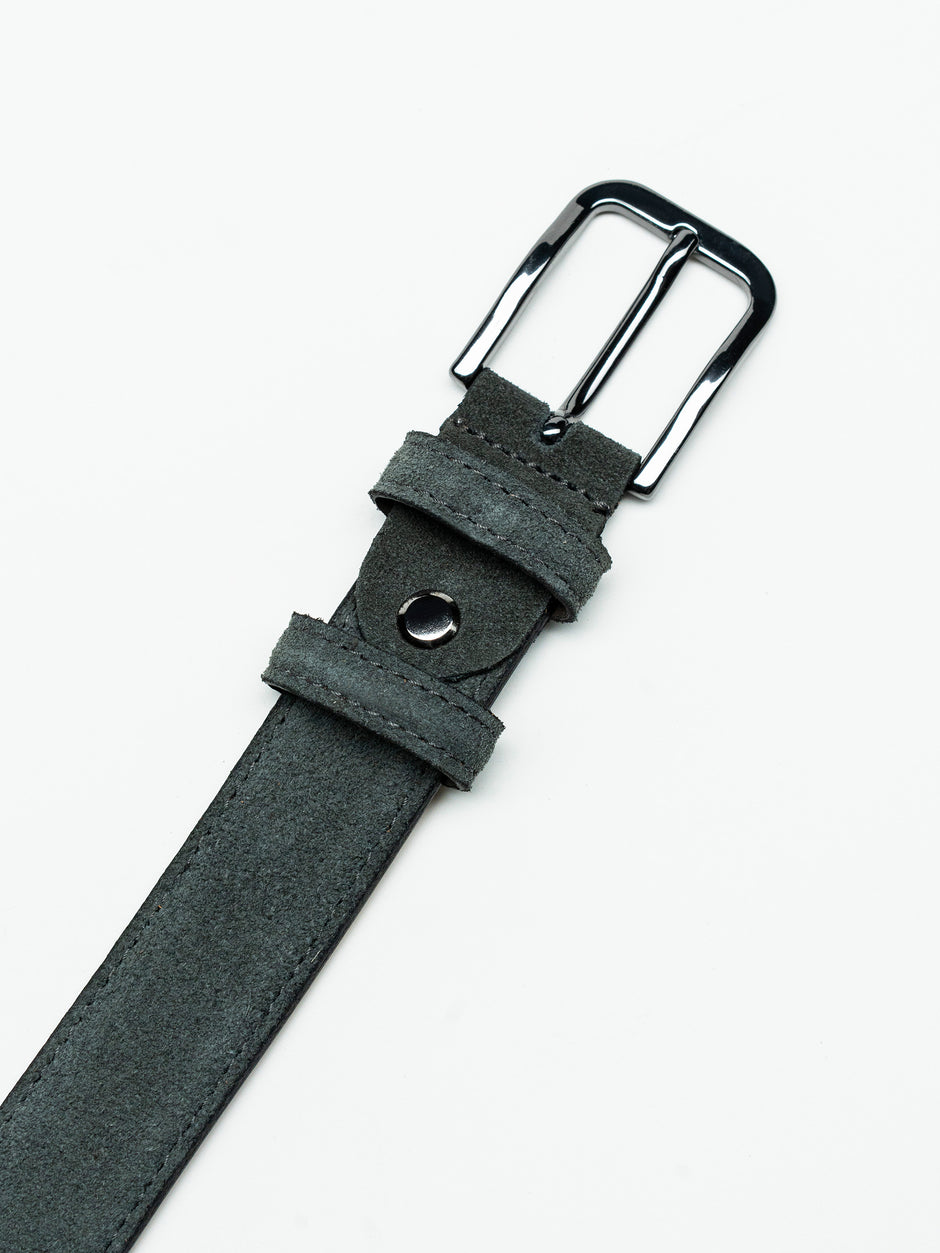 Curea Barbati Gri Din Piele Intoarsa 3cm BMan115 (2)