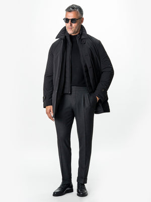 Pantaloni Cu Pense Barbati Gri Inchis Gurkha Toamna BMan702