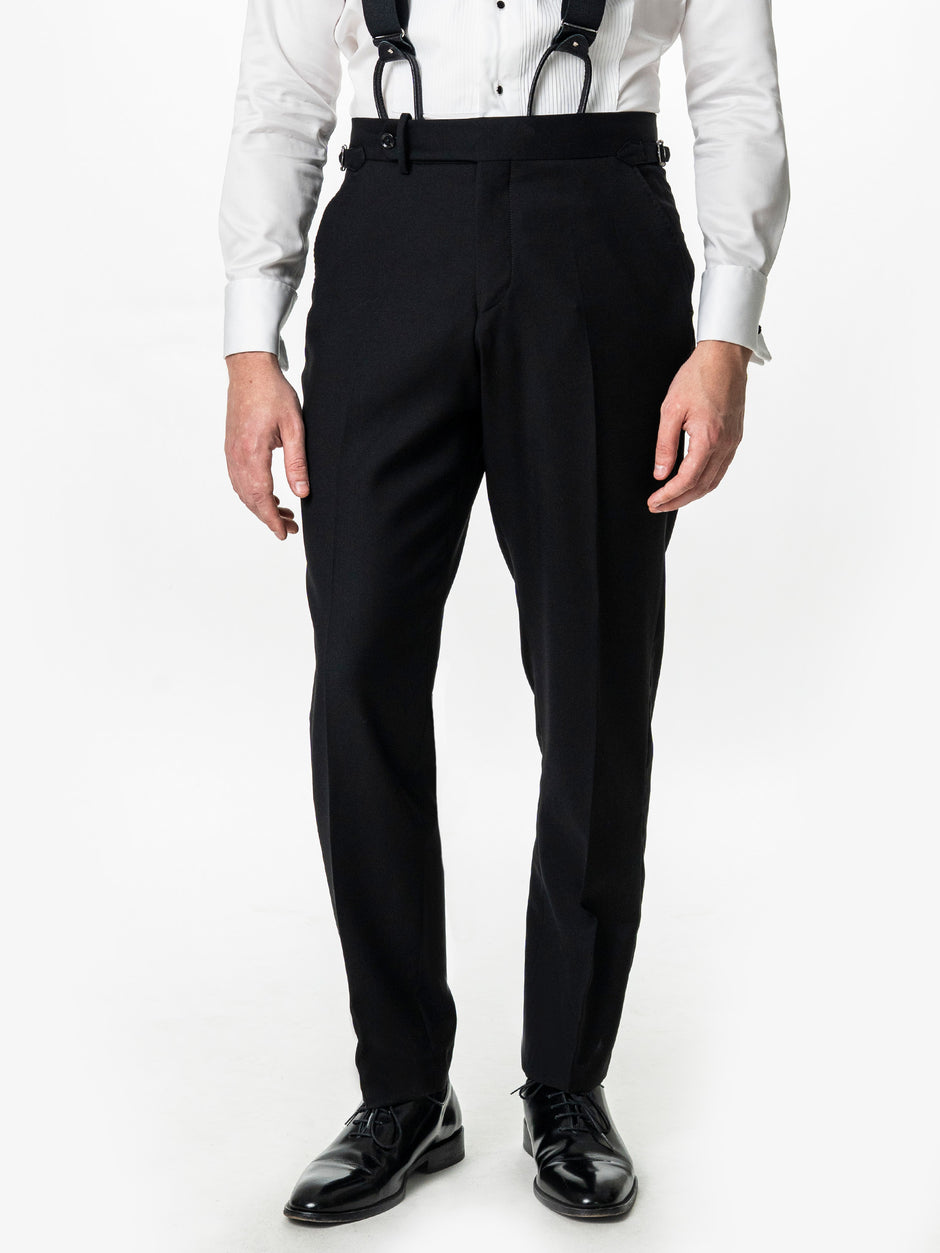 Costum Barbati Negru de Ceremonie 100% Lana Cerruti Super130's BMan380 (7)