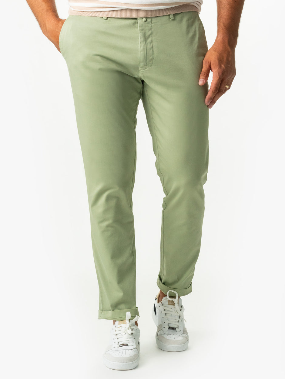 Pantaloni Barbati Model Chinos Verde Lime Bumbac Natural De Vara BMan521 (6)
