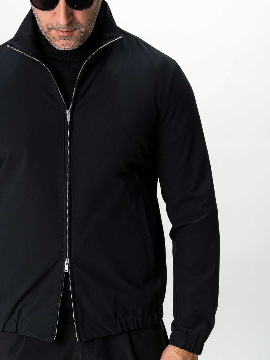 Jacheta Barbati Neagra Din Material Tehnic Elastic BMan0006 (6)