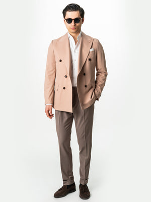Pantaloni Cu Pense Barbati Maro Mocha Gurkha Stofa Sarto BMan707
