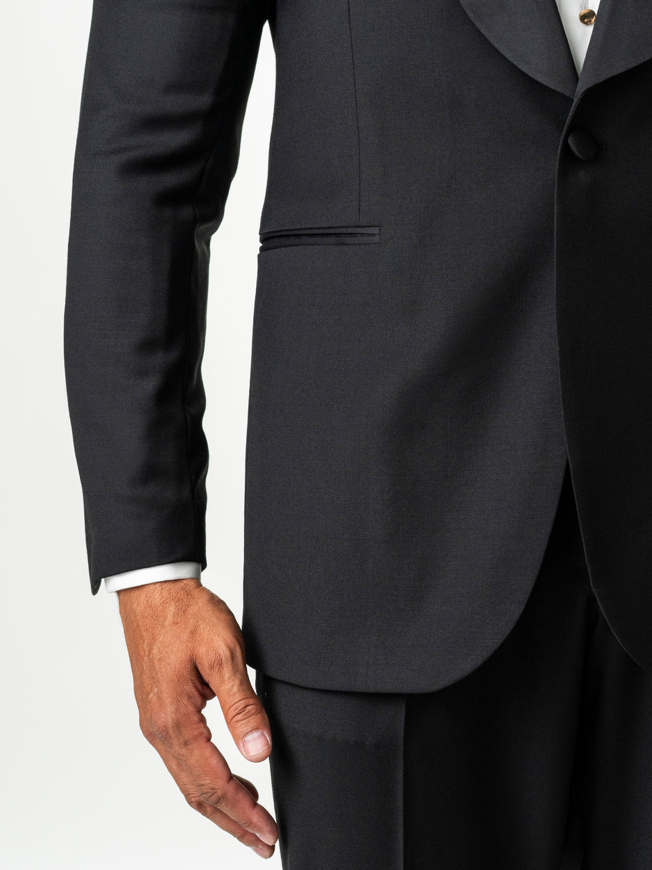 Costum Mire Negru Tip Smoking Ceremonie 100% Lana Vitale Barberis  BMan0066 (7)