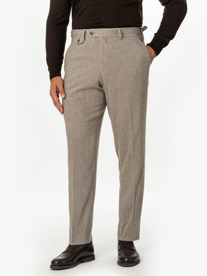 Pantaloni Eleganti Barbati Crem din Lana BMan0111