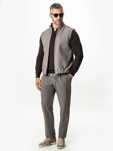 Pantaloni Flexo Cu Snur Barbati Grej Din Spandex Milano BMan0100
