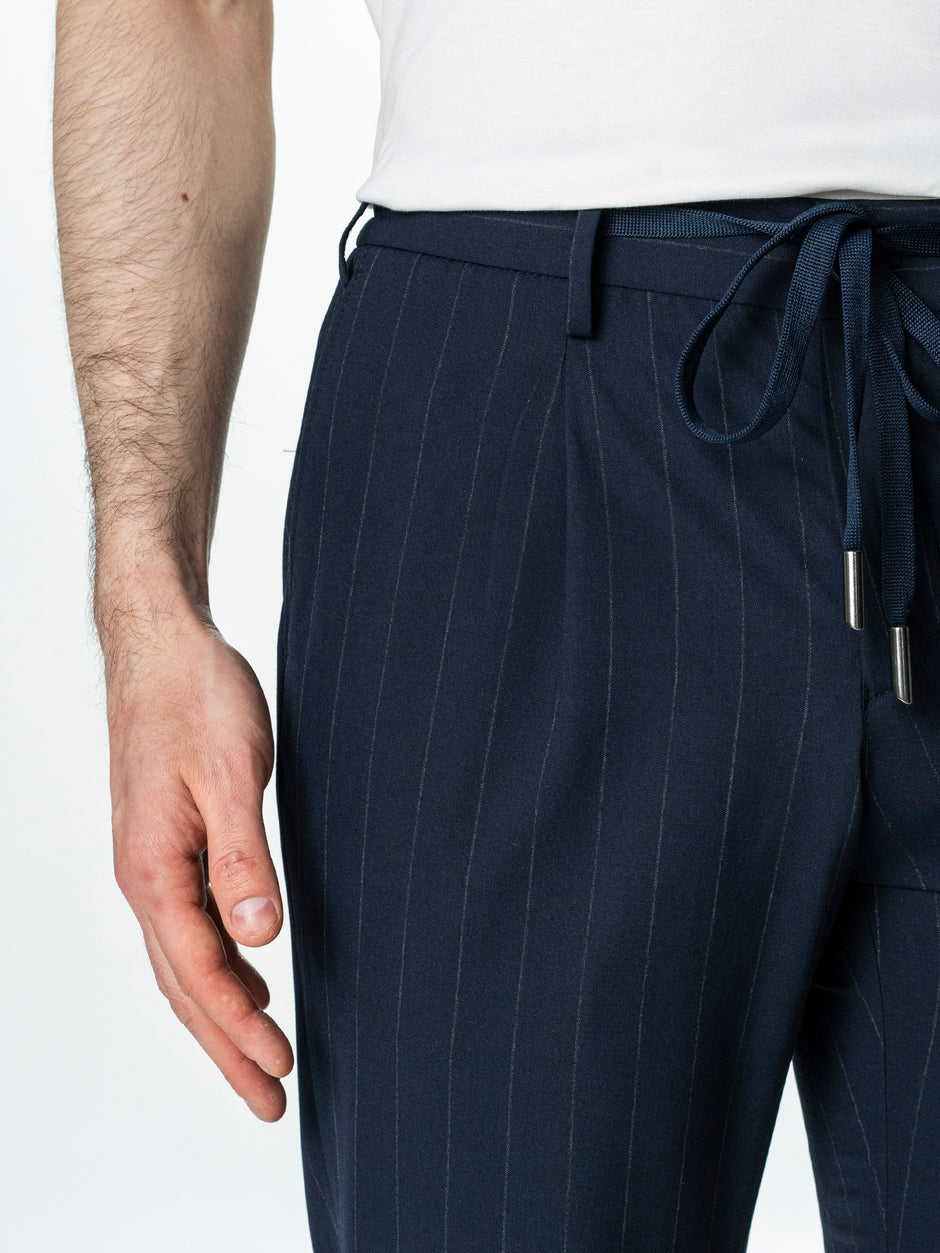 Pantaloni Barbati Casual Albastri Din Lana BMan0104 (3)