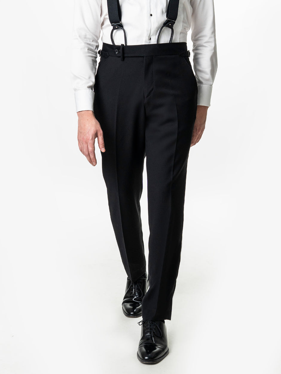 Costum Barbati Negru de Ceremonie 100% Lana Cerruti Super130's BMan380 (8)