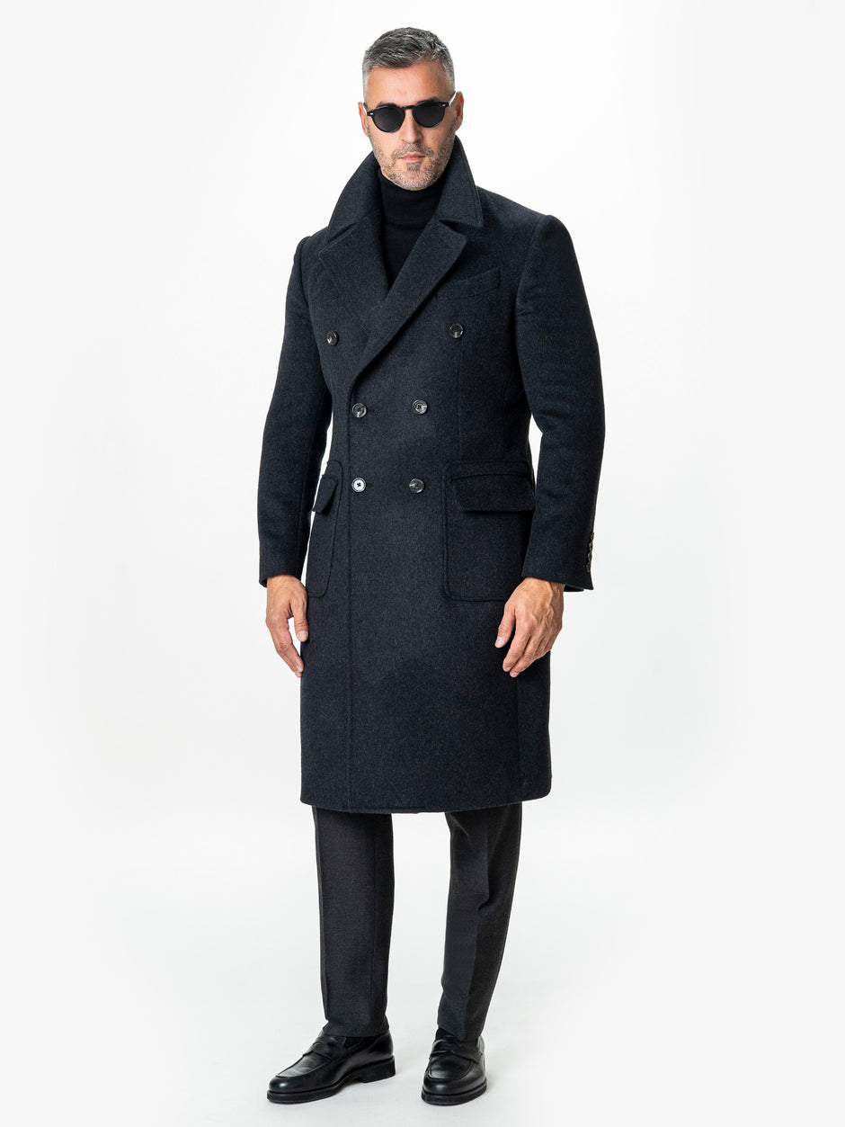 Palton Barbati Toamna-Iarna Gri Clasic Design Londonez BMan0002 (2)