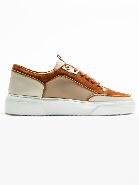 Pantofi Casual Barbati Tip Sneakers Maro&Crem Din 100% Piele Naturala Flother Bman0407 (2)