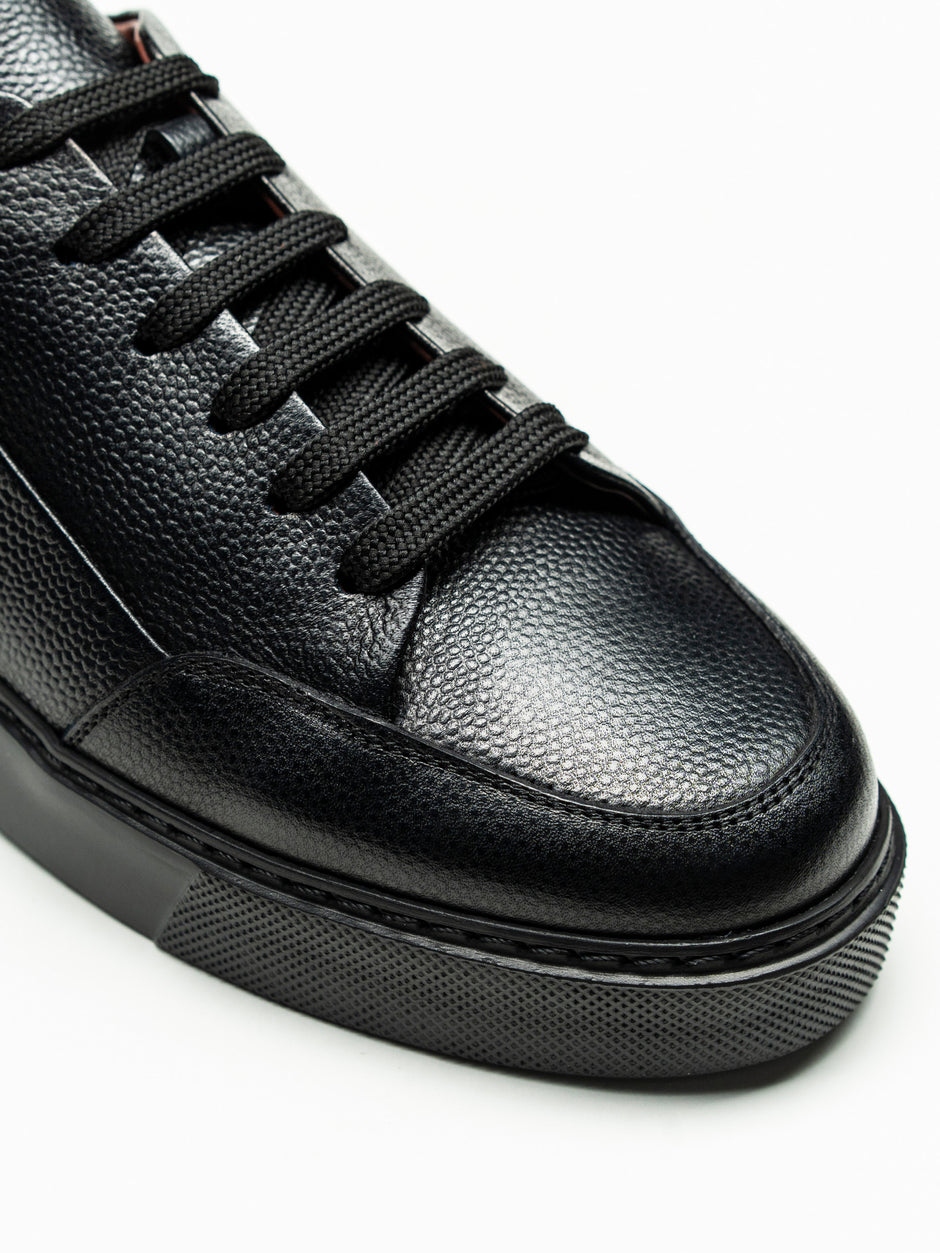 Pantofi Casual Barbati Negri Tip Sneakers Din Piele Naturala BMan0398 (7)