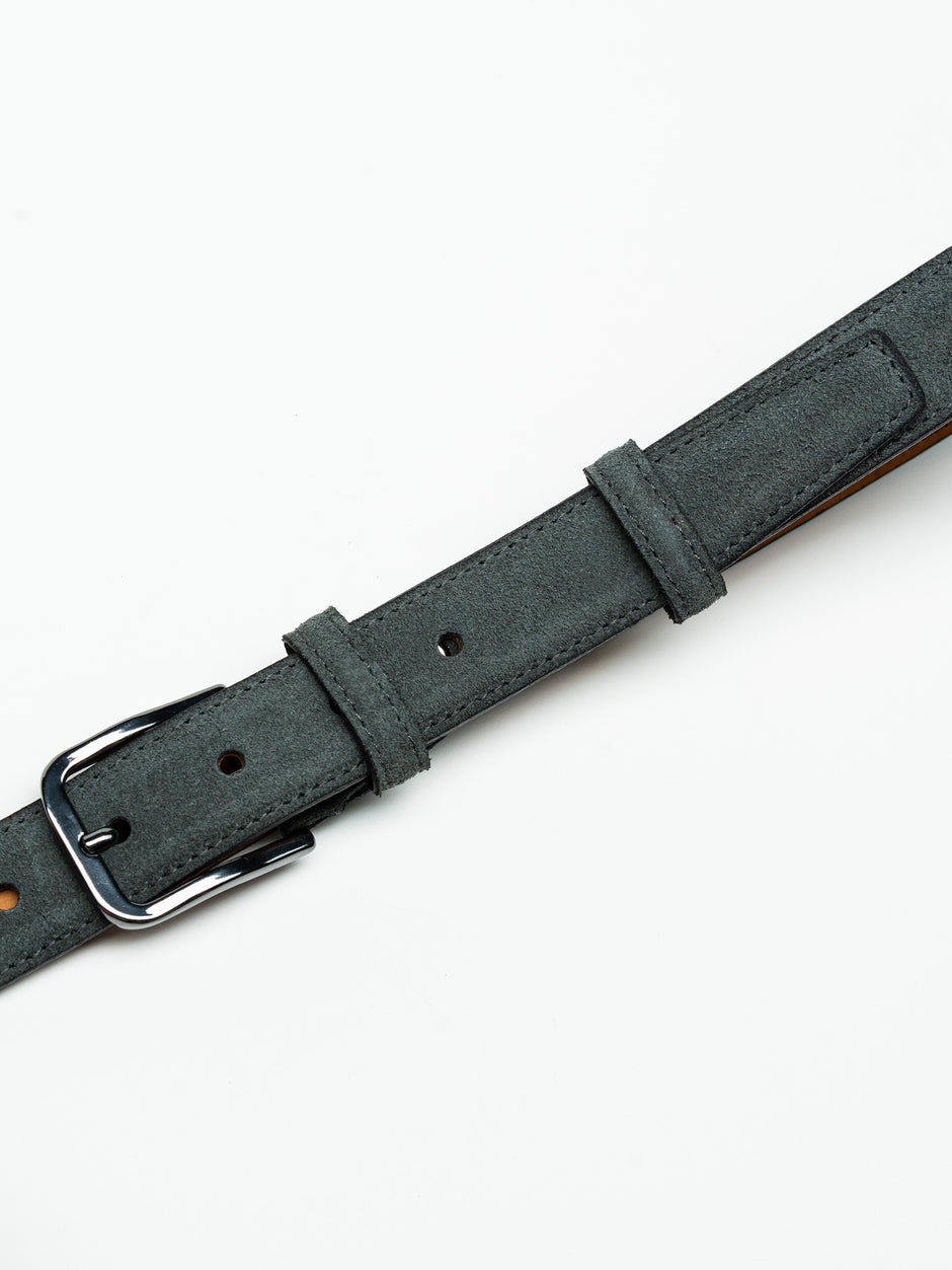 Curea Barbati Gri Din Piele Intoarsa 3cm BMan115 (3)