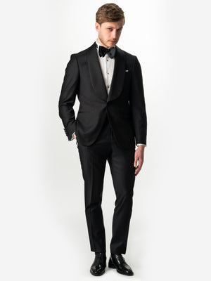 Costum Mire Negru Tip Smoking Ceremonie Lana Sarto BMan0024