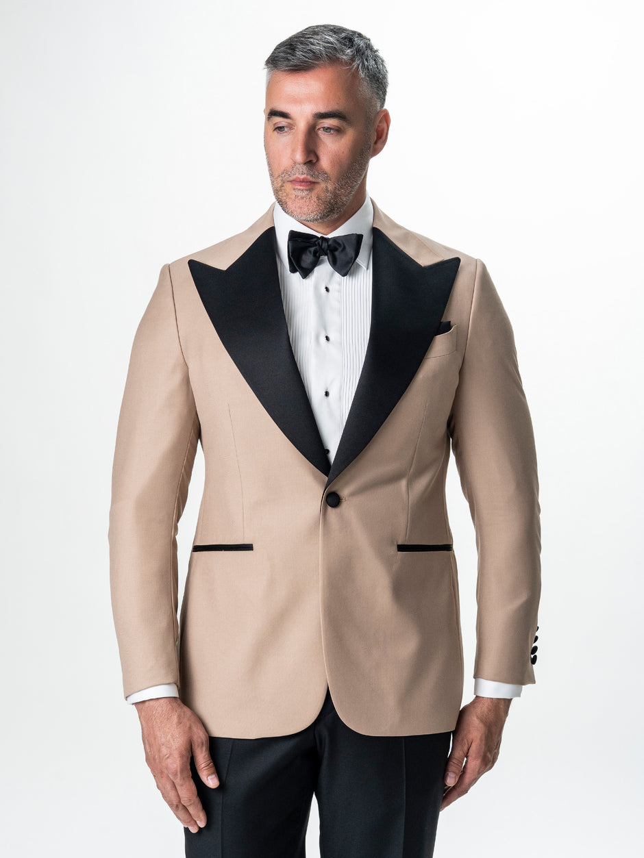 Costum Mire Smoking Bej Lana Vitale Barberis BMan339 (6)