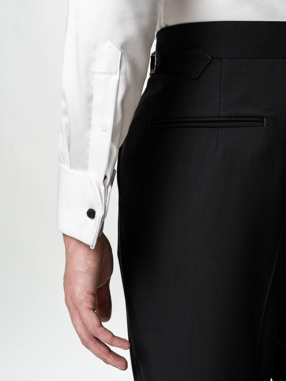 Costum Barbati Negru de Ceremonie 100% Lana Cerruti Super130's BMan380 (10)