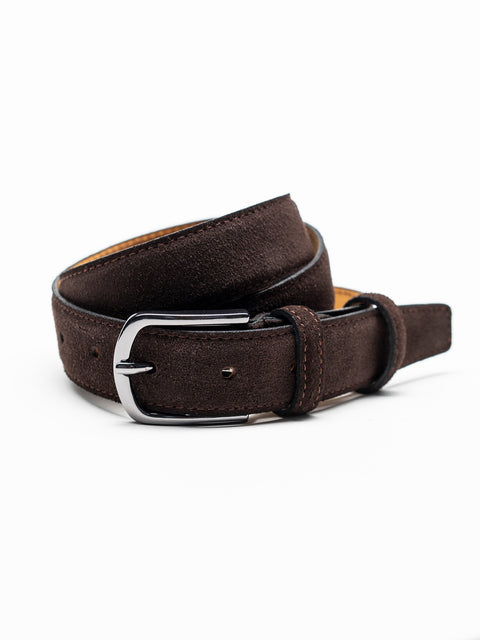 Curea Barbati Maro Inchis Din Piele Intoarsa 3cm BMan115