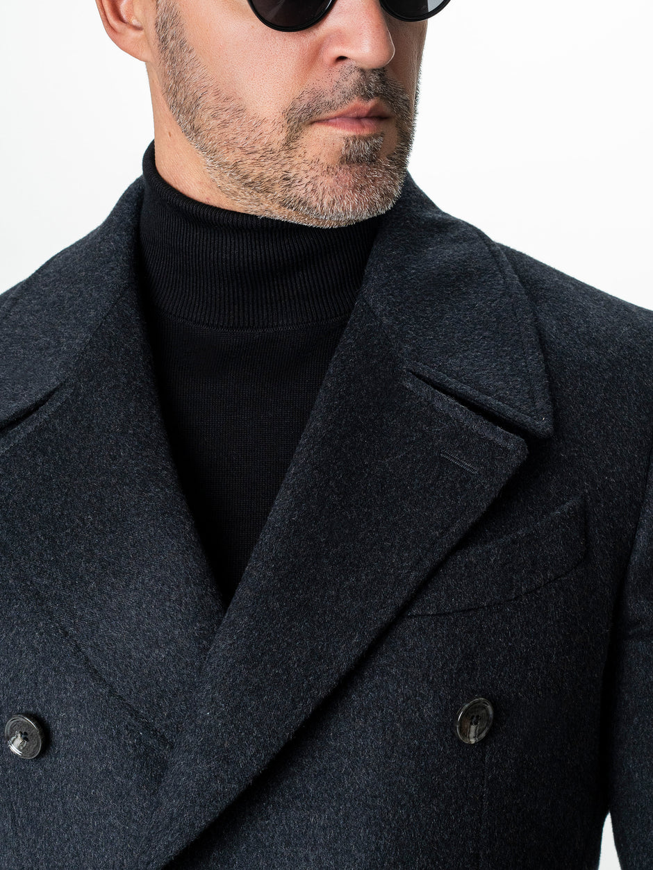 Palton Barbati Toamna-Iarna Gri Clasic Design Londonez BMan0002 (4)