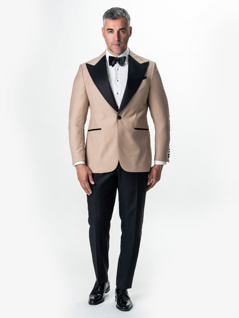 Costum Mire Smoking Bej Lana Vitale Barberis BMan339